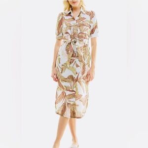 Tropical Print Midi Skirt